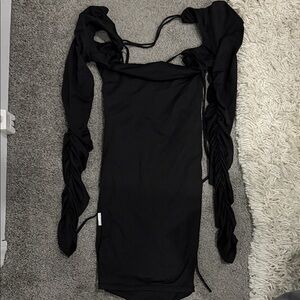 Oh Polly Black Long Sleeve Dress